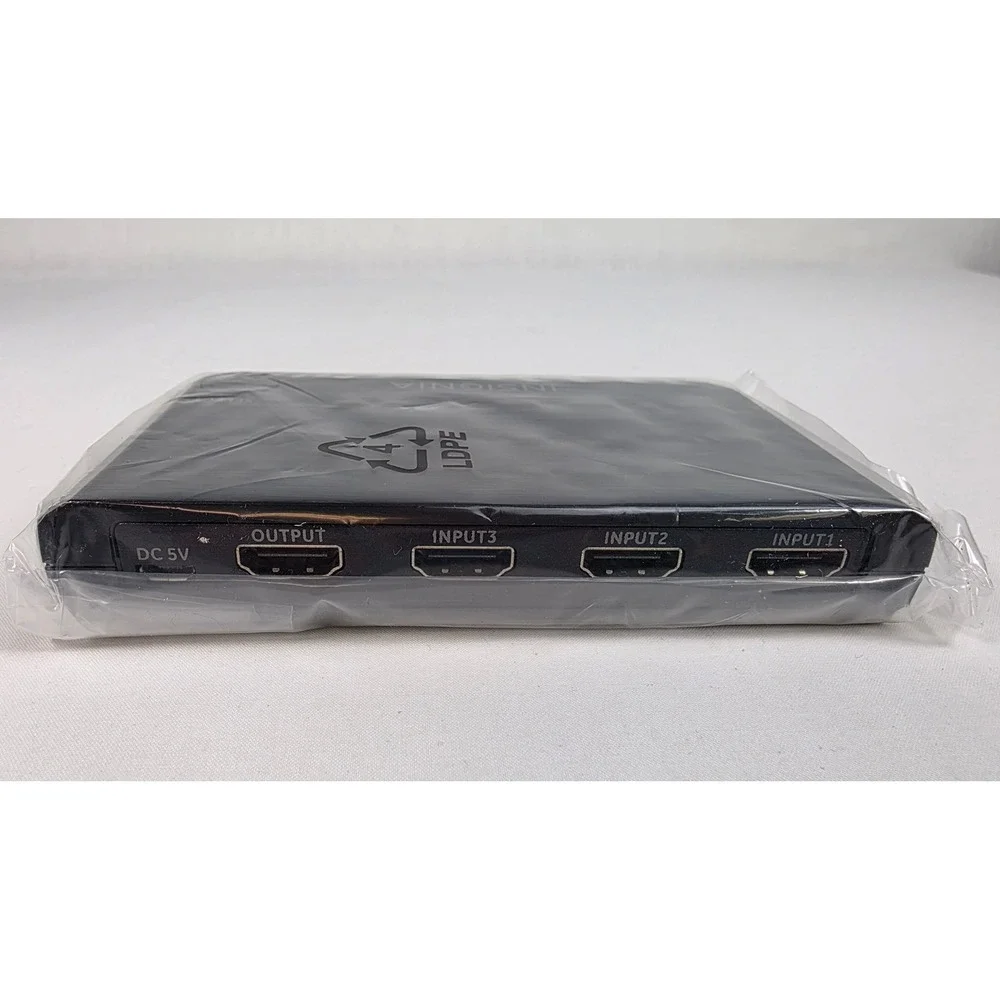 Insignia 3-Port HDMI Switch 4K 60Hz HDR 18Gbps Selector NS-HZ335 Black 6ft Cord